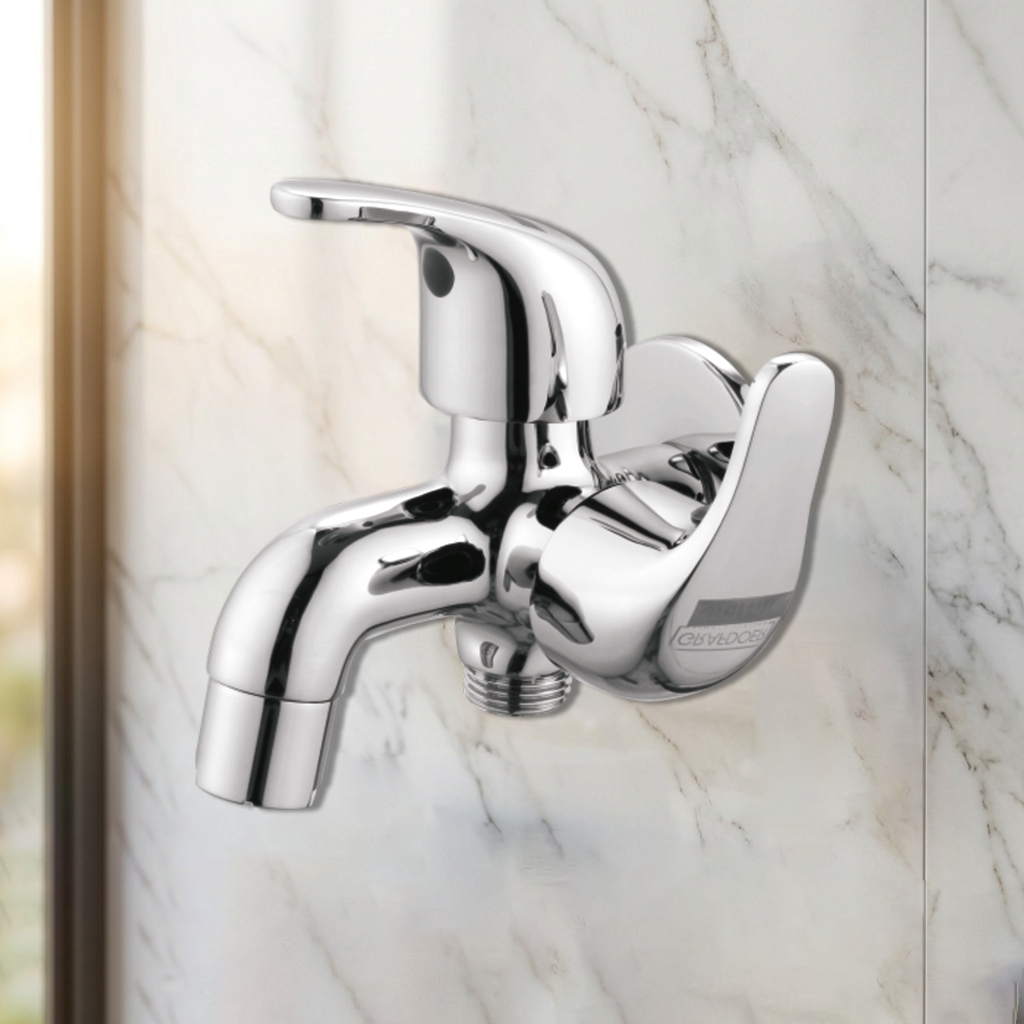 Two Way Bib Cock with Wall Flange