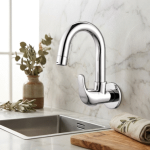 Sink Cock Swinging Spout with Wall Flange