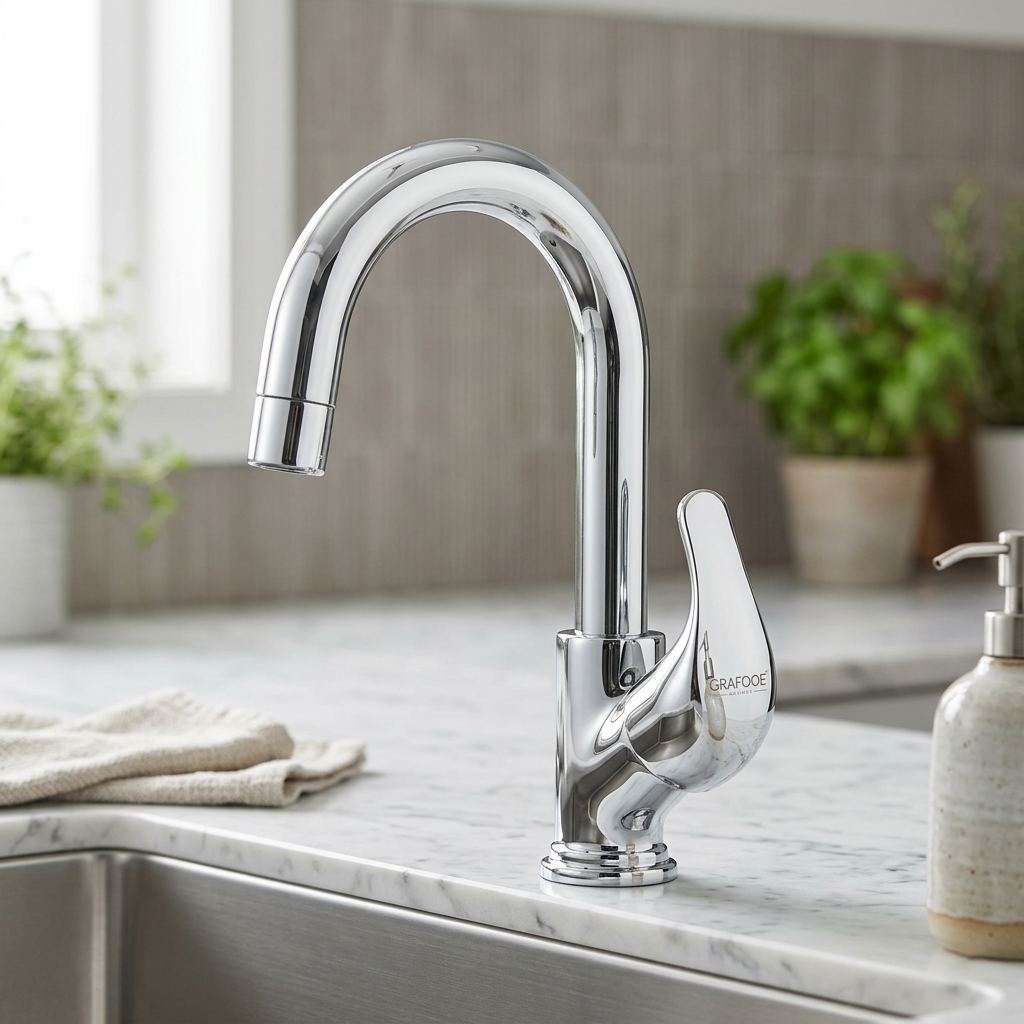 Swan Neck Pillar Cock with Swinging Spout