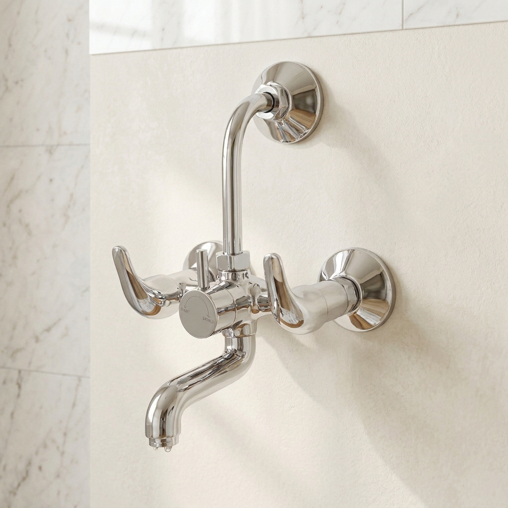 Wall Mixer with Provision for Overhead Shower