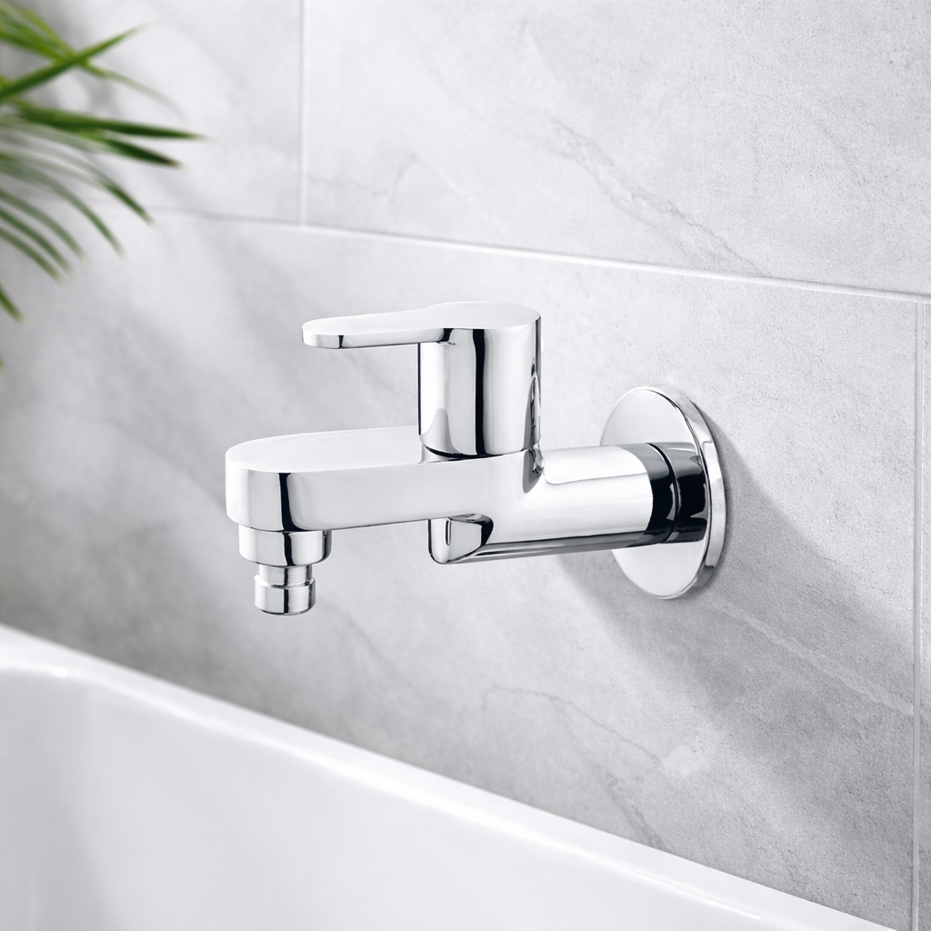 Washing Machine Bib Cock with Wall Flange