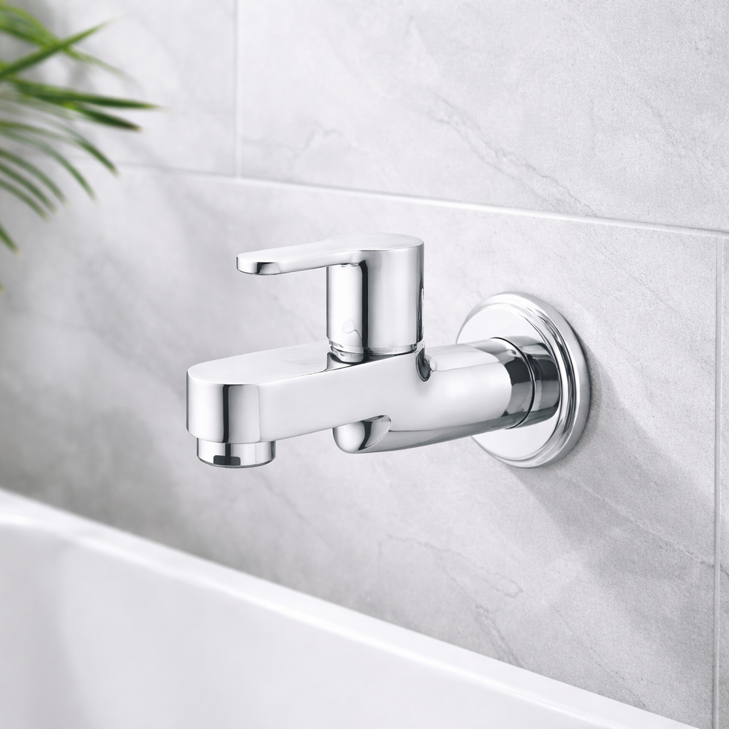 Bib Cock Short Body with Wall Flange