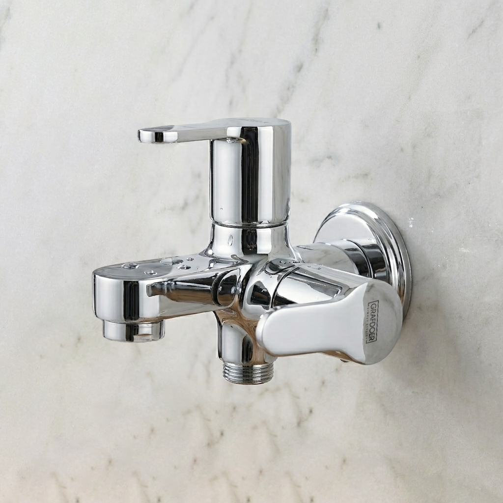 Two Way Bib Cock with Wall Flange