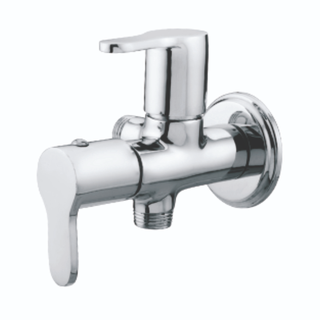 Two Way Angle Cock with Wall Flange