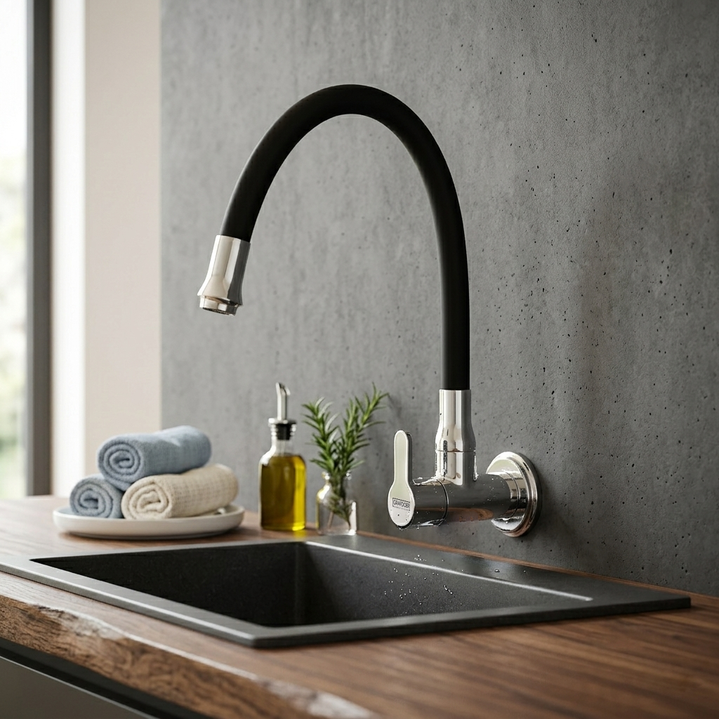 Flexi Sink Cock with Swinging Spout