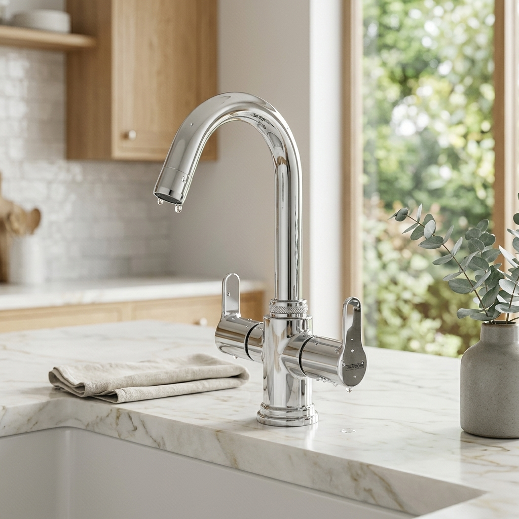 Centre Hole Basin Mixer with Swinging Spout