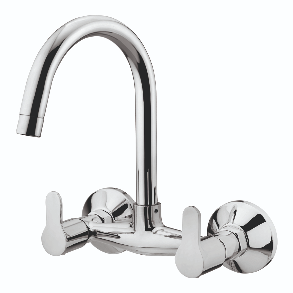 Sink Mixer Wall Mounted with Long Swinging Spout