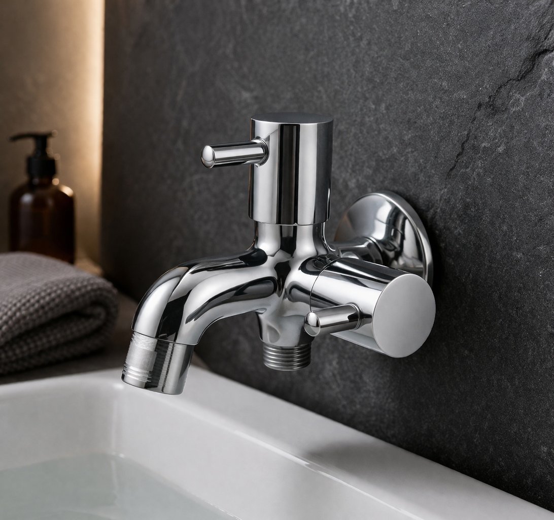 Two Way Bib Cock With Flange