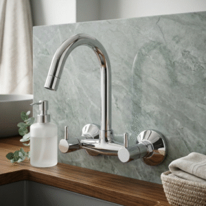 Sink Mixer Wall Mounted with Swinging Spout