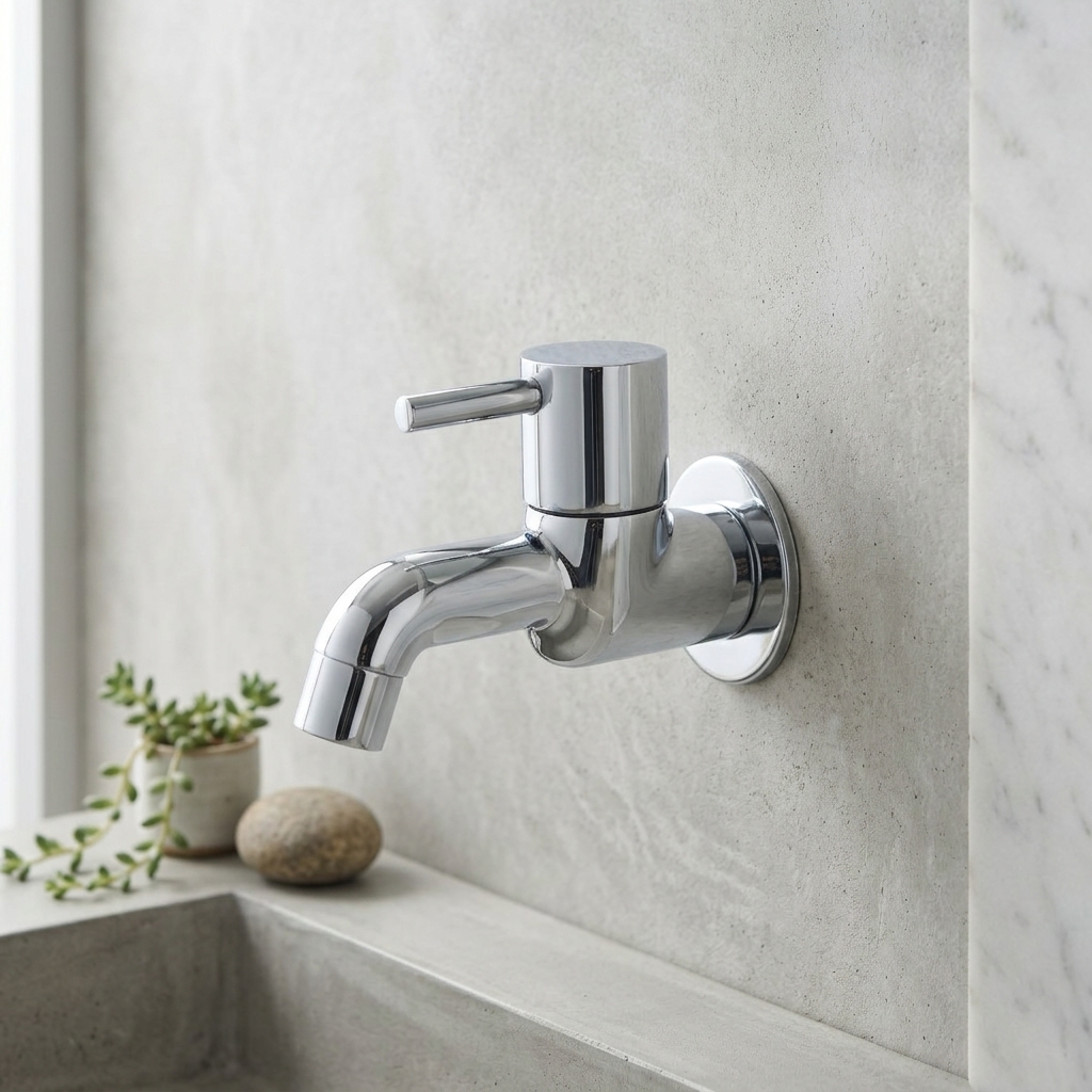 Bib Cock Short Body with Wall Flange