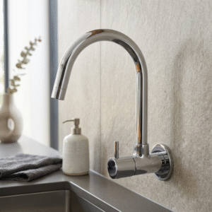 Sink Cock with Swinging Spout & Wall Flange