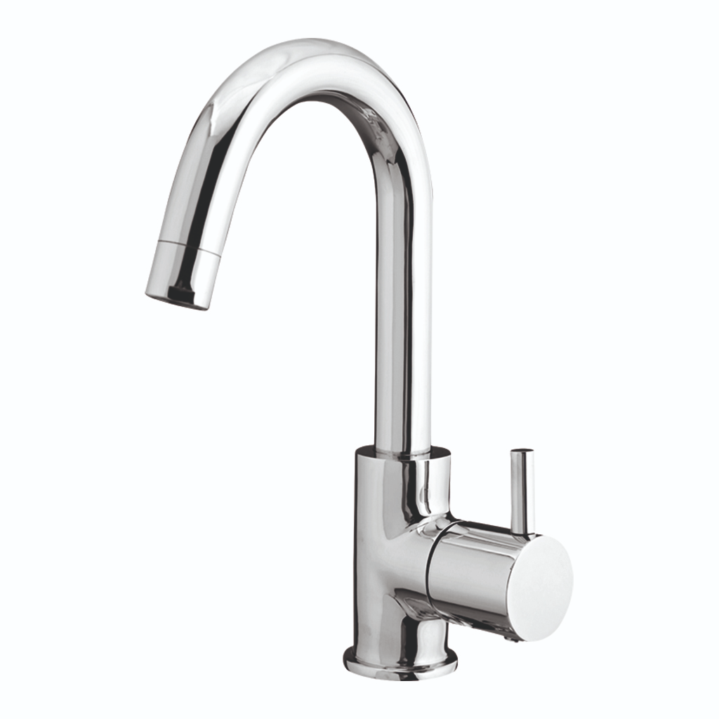 Swan Neck Pillar Cock with Swinging Spout