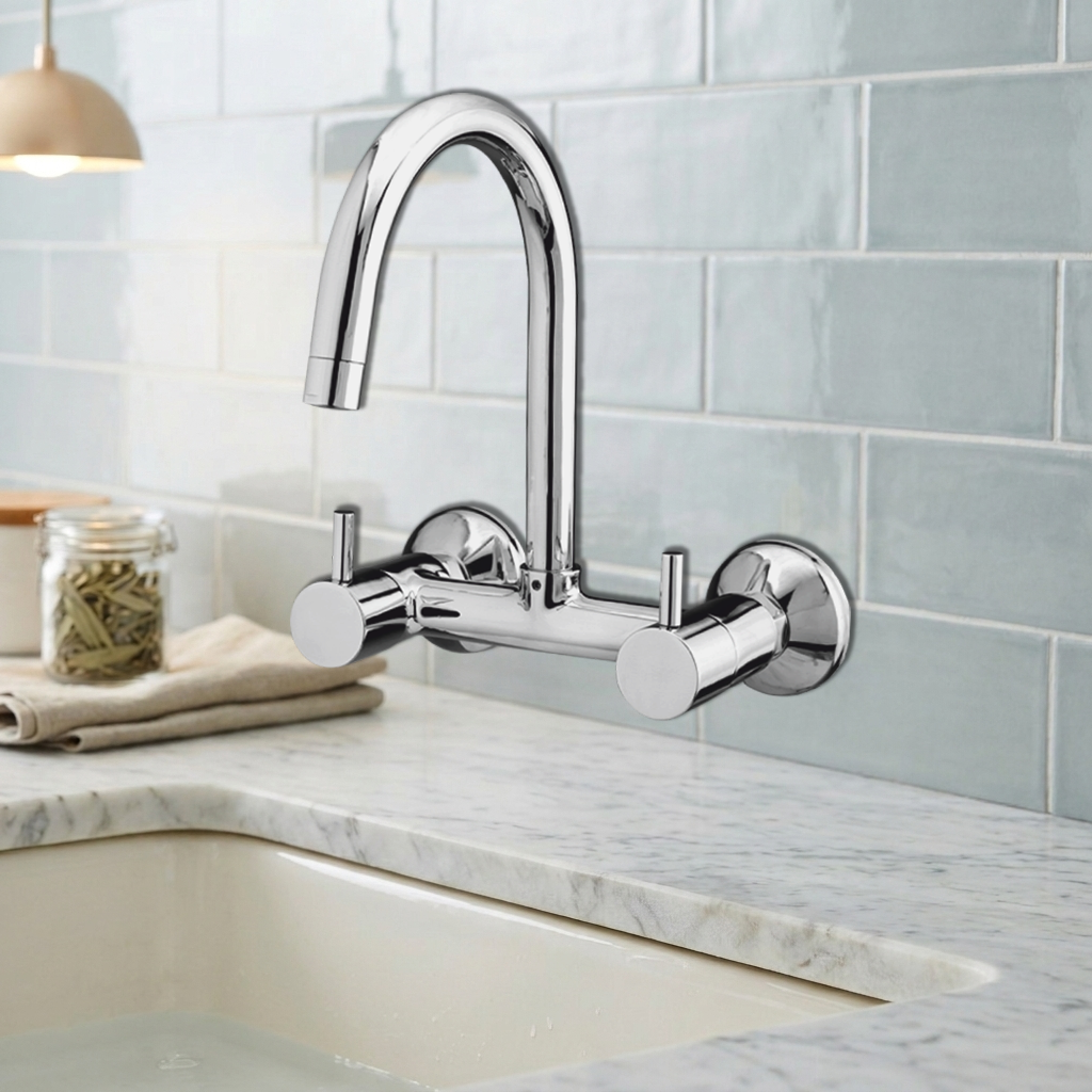 Sink Mixer Wall Mounted with Swinging Spout