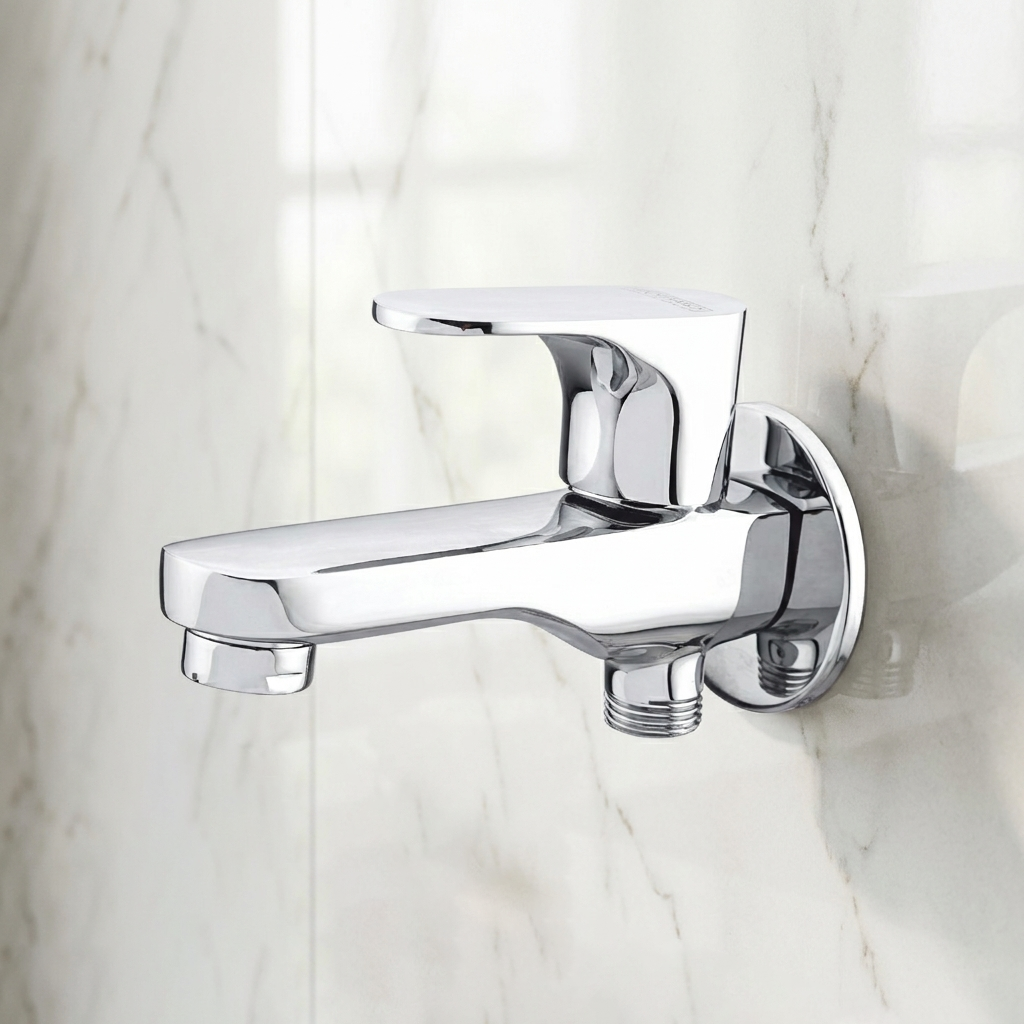 Two Way Bib Cock With Wall Flange