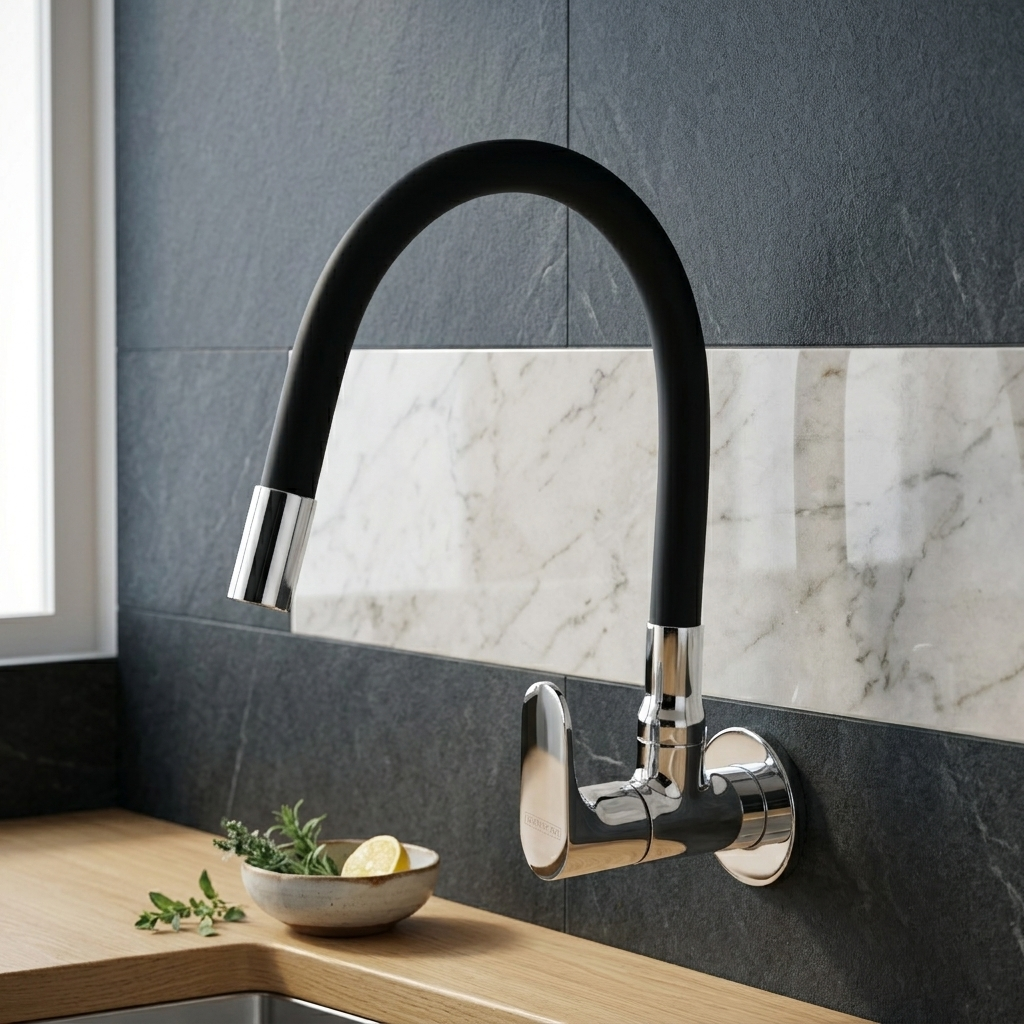 Flexi Sink Cock with Swinging Spout