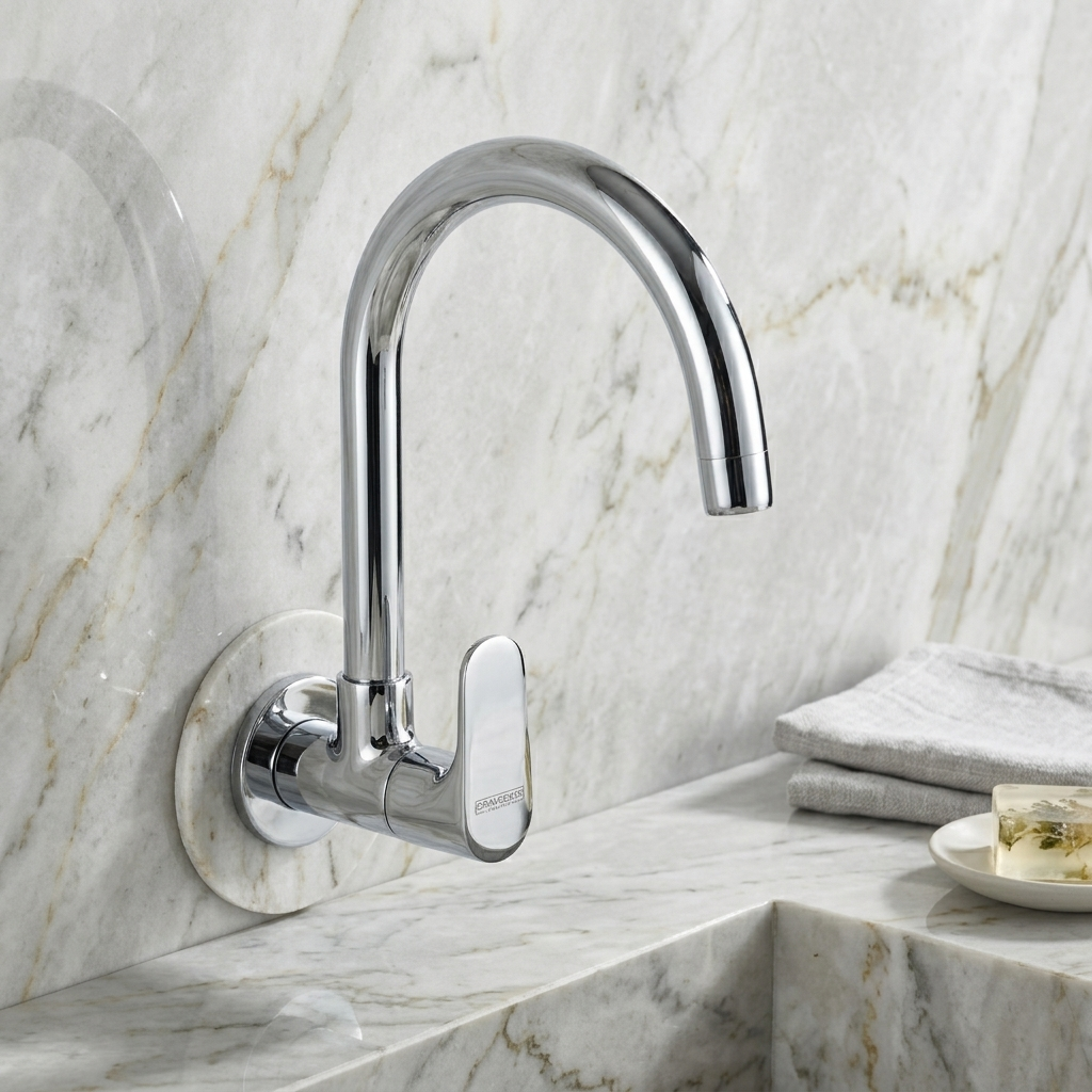 Sink Cock Swinging Spout with wall flange