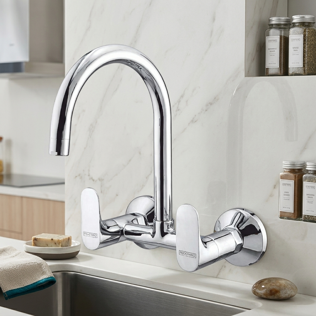 Sink Mixer Wall Mounted with Swinging Spout
