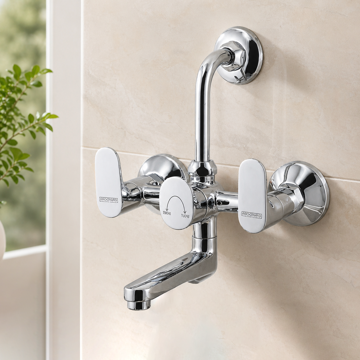 Wall Mixer with Provision for Overhead Shower