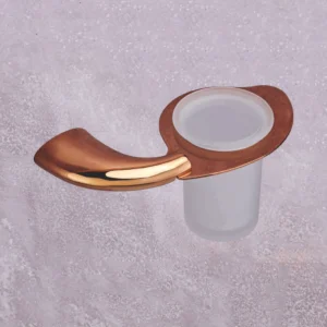 Elegant bathroom tumbler holder with toothbrush setup