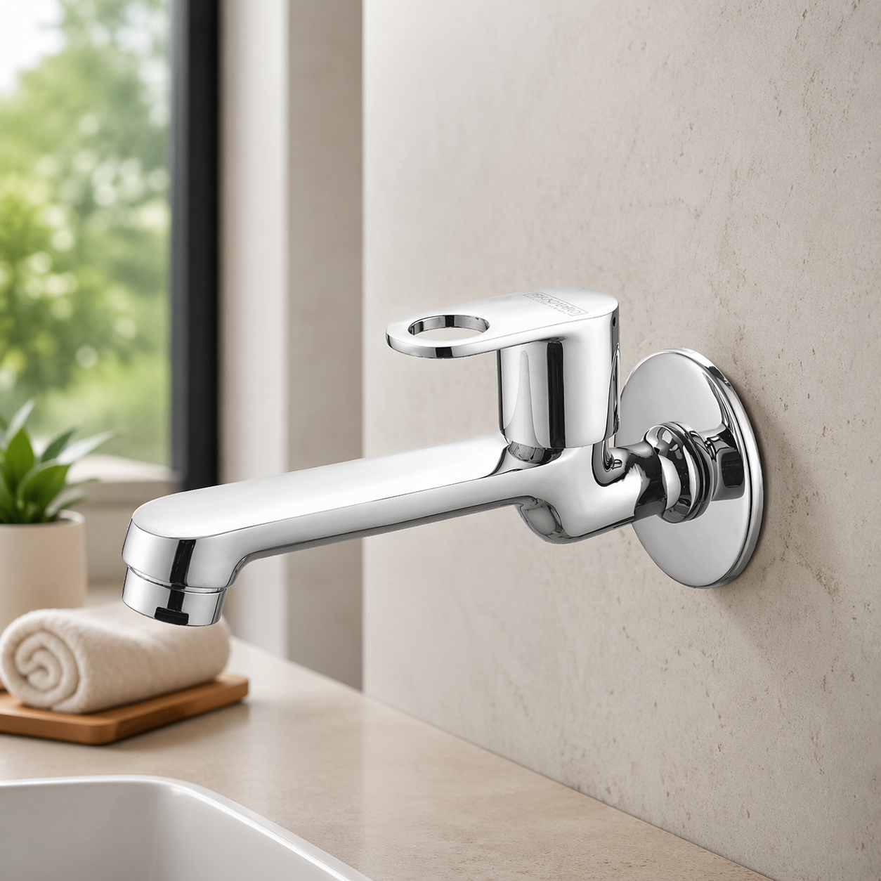 Bib Cock Long Body With Wall Flange