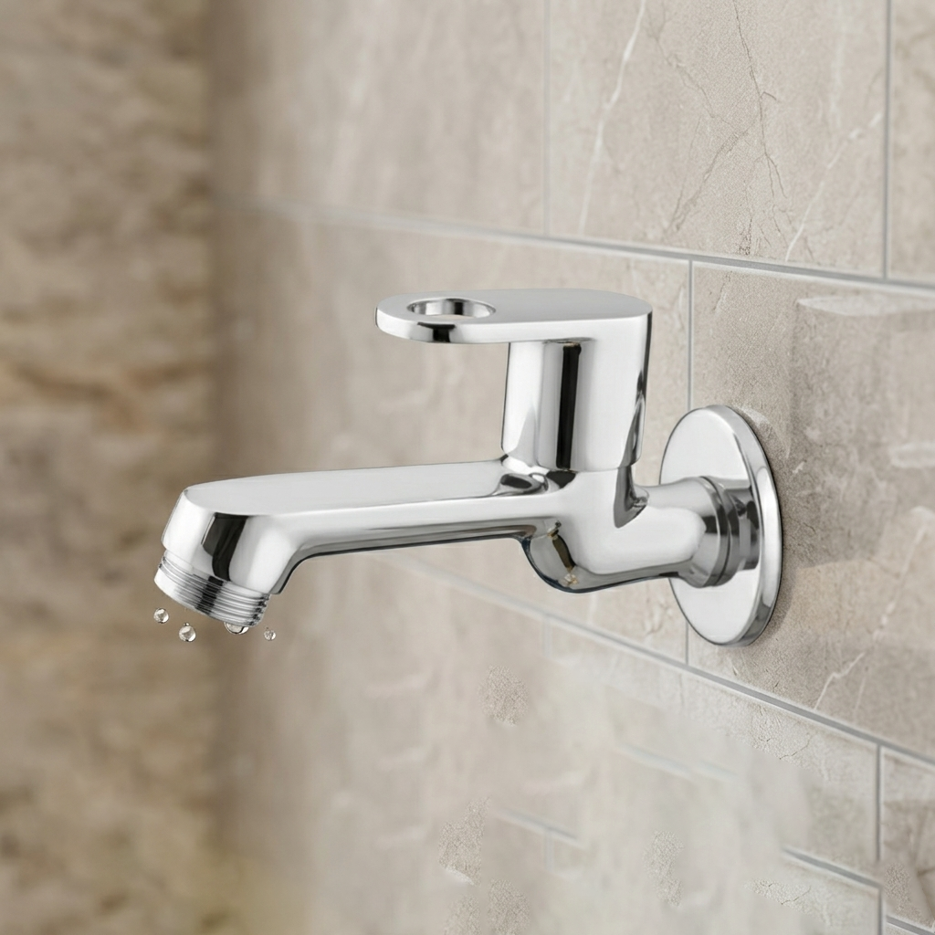 Bib Cock Long Body With Wall Flange