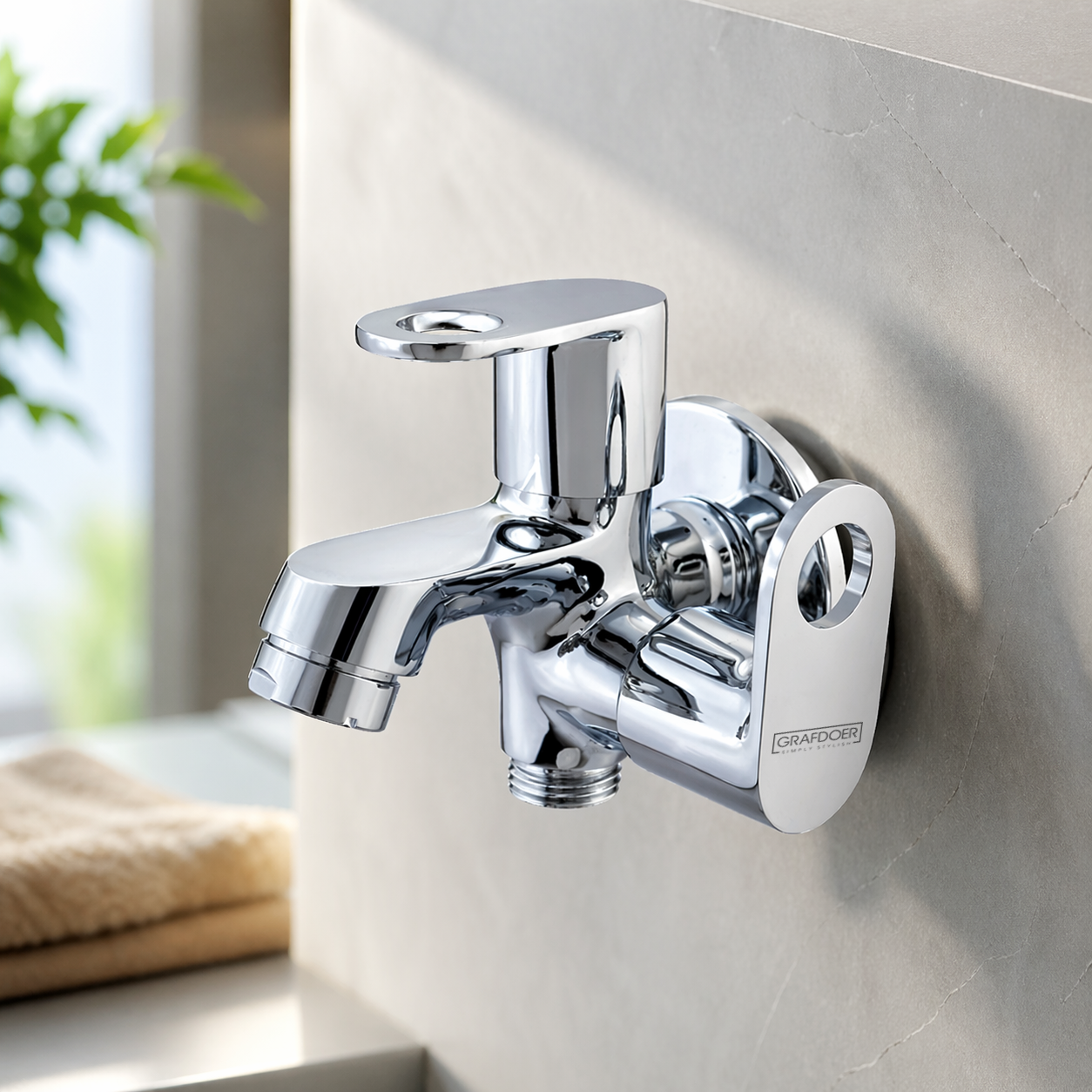 Two Way Bib Cock With Wall Flange