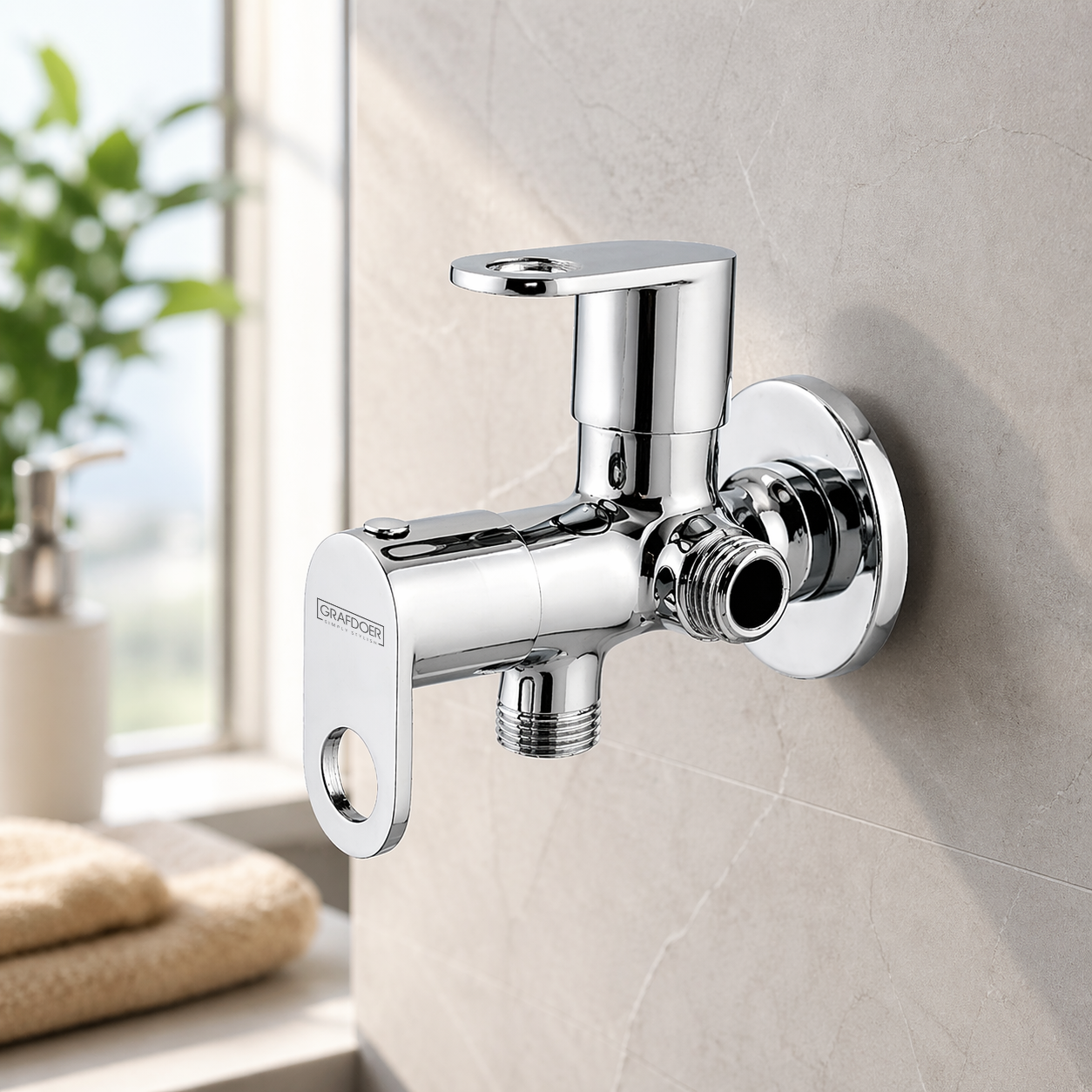 Two Way Angle Valve With Wall Flange