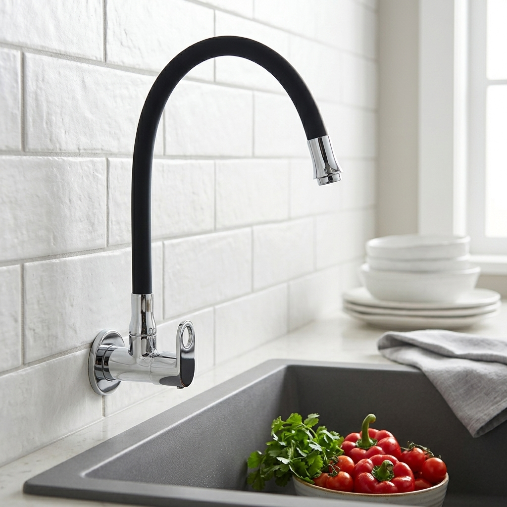 Flexi Sink Cock with Swinging Spout