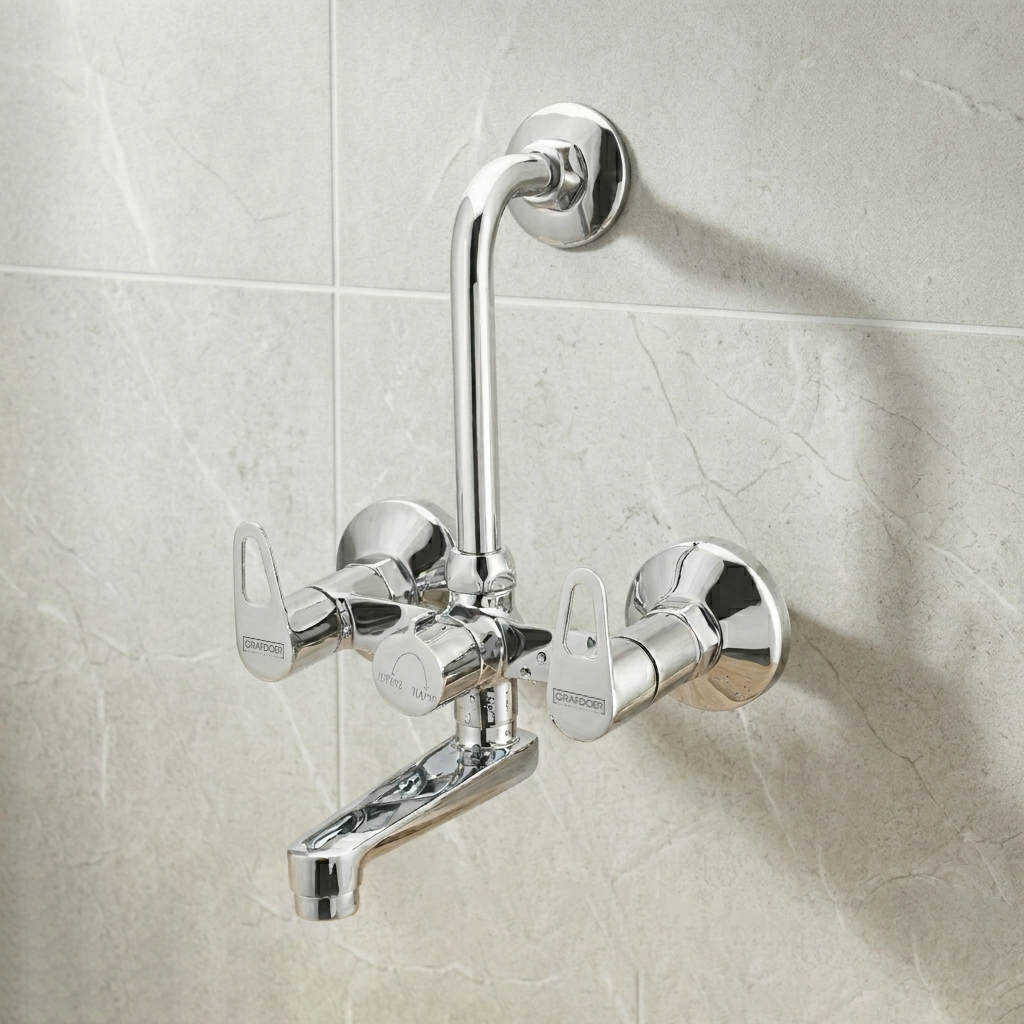 Wall Mixer with Provision for Overhead Shower