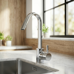 Swan Neck Pillar Cock with Swinging Spout