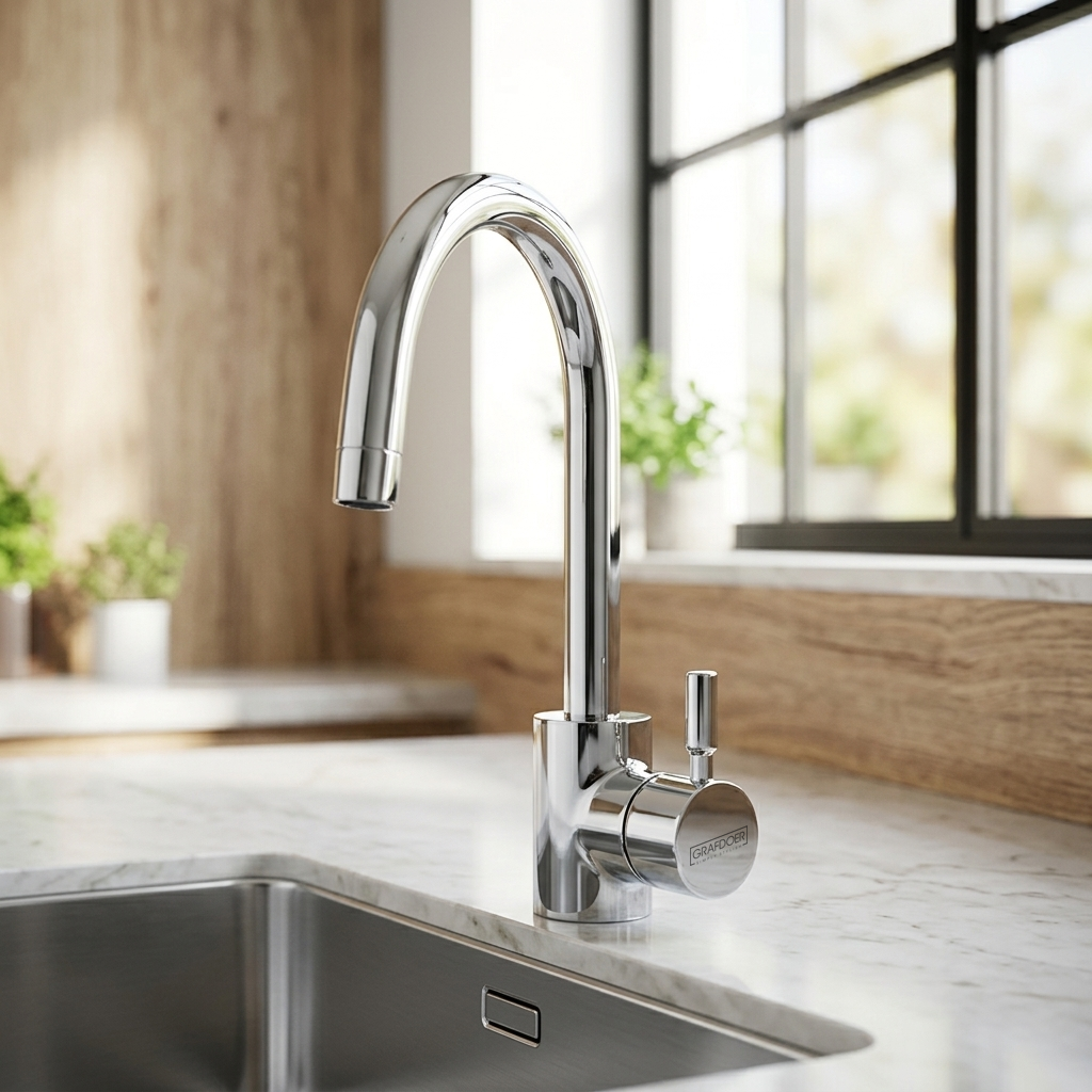 Swan Neck Pillar Cock with Long Swinging Spout