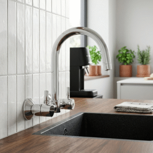 Sink Mixer Wall Mounted with Long Swinging Spout