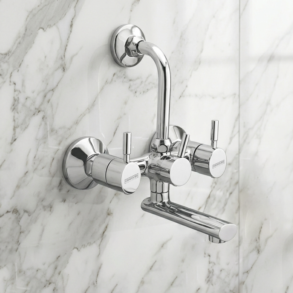 Wall Mixer with Provision for Overhead Shower