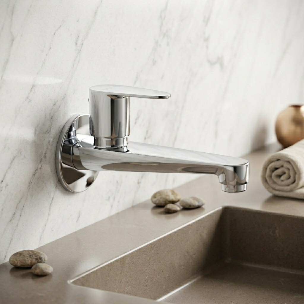 Bib Cock Long Body With SS Flange