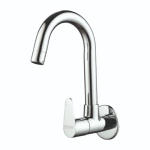 Grafdoer Olexa Sink Cock with Swinging Spout installed in modern kitchen sink