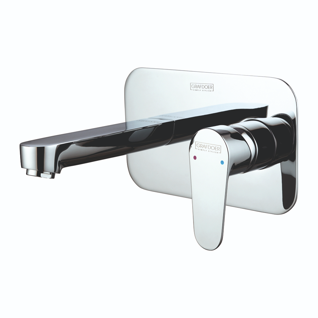 Grafdoer Olexa Single Lever Basin Mixer Wall Mounted – sleek chrome faucet with modern design