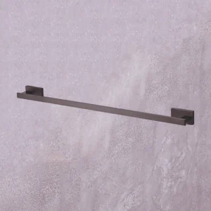 Grafdoer Quadra Black Towel Rod – sleek matte black bathroom accessory for modern interiors