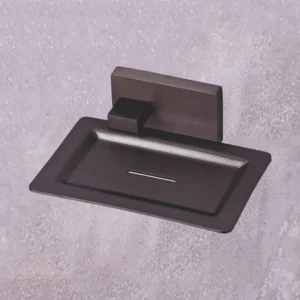 Quadra Black Soap Dish – sleek modern bathroom accessory by Grafdoer, rust-proof and elegant design