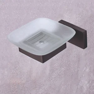 Quadra Black Soap Dish – modern rust-proof bathroom accessory by Grafdoer with sleek black finish