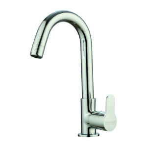 Swan Neck Pillar Cock with Casted Swinging Spout