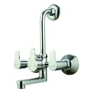 Wall Mixer with Provision for Overhead Shower with L-Bend