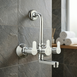 Wall Mixer with Provision for Overhead Shower with L-Bend